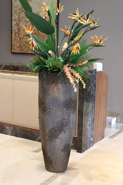 Strelicja Etna Hillton, egzotyczna kompozycja XXL w wysokiej donicy, wys.ok.180cm