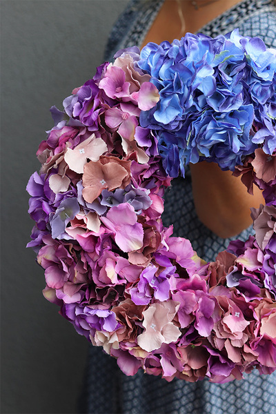 Hortensja Dekori, wysokiej jakości wianek z hortensjami