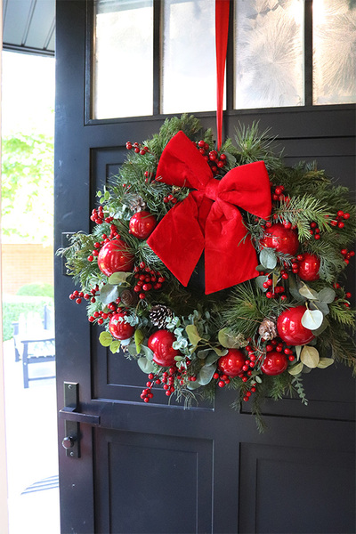 Christmas Exclusive, świąteczny wianek na drzwi na żywej igle