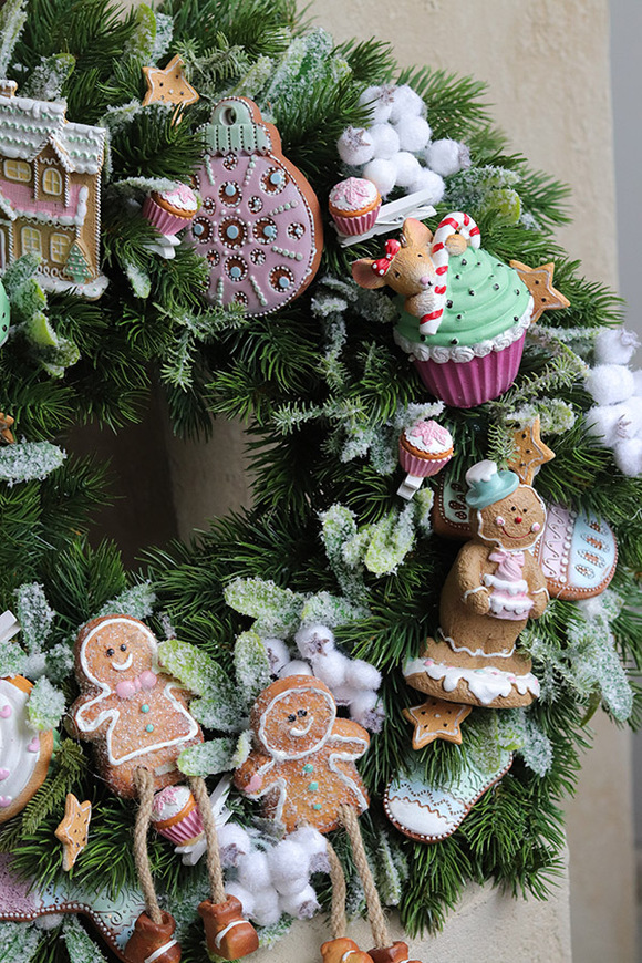 Sweet Christmas, pastelowy wianek świąteczny