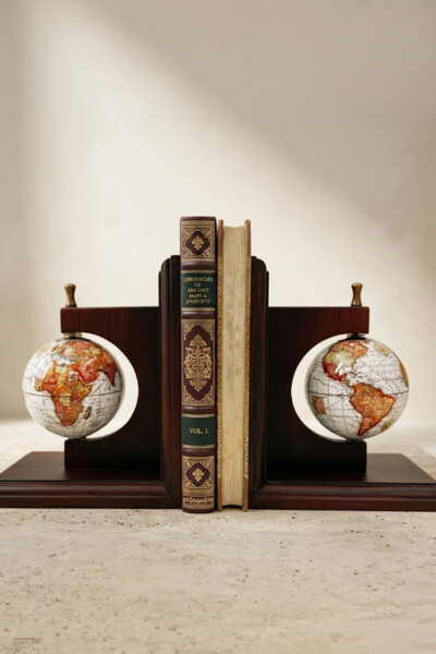 Bookend Globus, dwie podpórki książek
