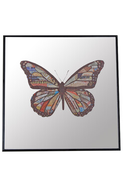 Butterfly, lustro z motylem, wym.30x30cm