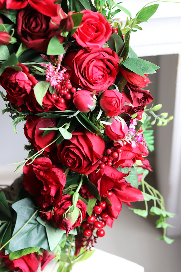 Czerwień serca, energetyczny wianek na drzwi