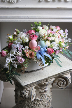 Abella Greenea, wielkanocna kompozycja kwiatowa, wym.28x46cm