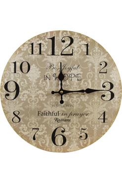 Ornament, stylowy zegar ścienny, śr.34cm