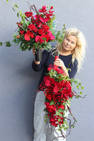 Red Orchids, komplet dekoracji nagrobnych dwa bukiety