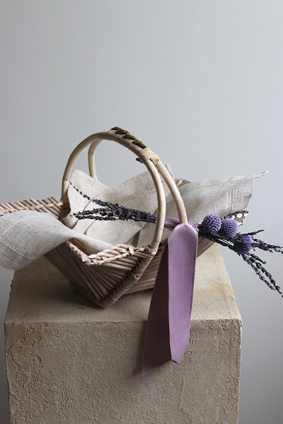 Lawendia, dekorowany koszyczek wielkanocny, wys.20cm