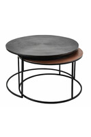 Rustic, nowoczesny stolik kawowy, kpl.2 szt., wym. 75x75x44/65x65x36cm