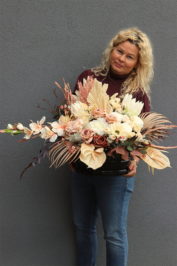 Boho Gerina, komplet dekoracji nagrobnych, bukiet + kompozycja