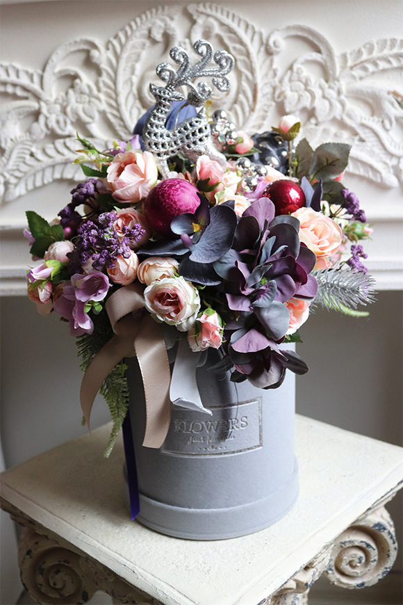 Momento, welurowy flowerbox świąteczny