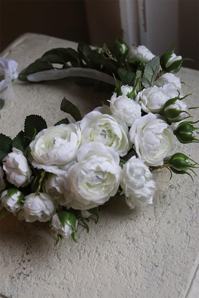 Frida Blanco, biały wianek na głowę, rozmiar uniwersalny