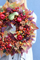 Jesienna Przygoda, jesienny wianek z pięknymi dodatkami