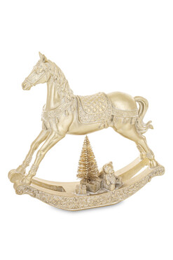 Złote Dzieciństwo, figurka konik na biegunach LED, wym.28.5x7.5x29cm