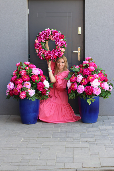 Peonies Extra, podłogowa dekoracja kwiatowa