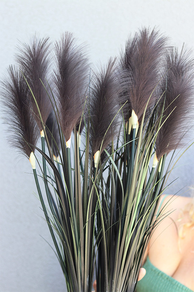 Black Mirror Glamour, sztuczna czarna trawa w donicy