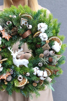 Zimowa Pora, świąteczny wianek na drzwi