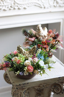 stroik wielkanocny ze złotą kurą, Wiosna w Domu