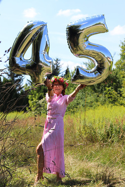 Numbers, srebrna cyfra balon z helem połysk, wys.92cm, odbiór w sklepie