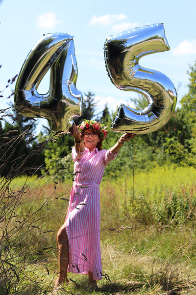 Numbers, srebrna cyfra balon z helem połysk