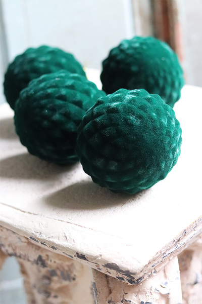 Królewskie Welurowe, bombki choinkowe, zielone, śr.8cm, kpl.4szt