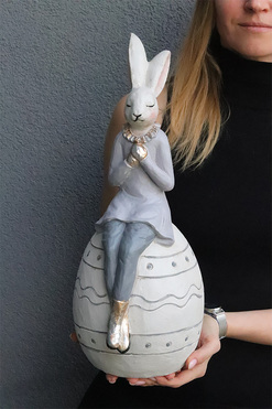 Bunny Egg, ceramiczna figurka wielkanocna A, wys.36cm