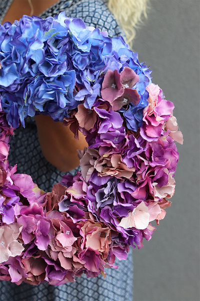 Hortensja Dekori, wysokiej jakości wianek z hortensjami
