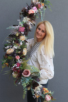 Boho Sahara, stylowa girlanda ze sztucznych kwiatów, dł.210cm