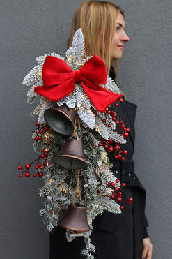 Kraina Mrozu Door, girlanda świąteczna z dzwonkami LED, dł.68cm