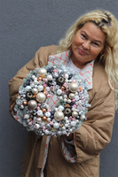 Pastelowa Wigilia z Miętą, świąteczny wianek dekoracyjny