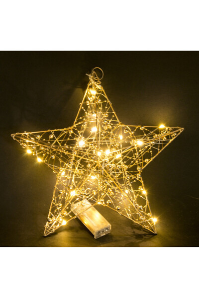 Christmas Star, zawieszka świąteczna gwiazdka LED, złota
