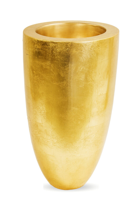 bardzo efektowny złoty wazon / osłonka, Atena Simple B, wym. 35x35x64cm