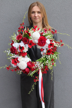 OD RĘKI Krakovski, wianek patriotyczny na drzwi, śr.46cm