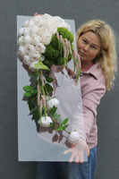 Clear Design Roses Ecru, dekoracja nagrobna na płycie