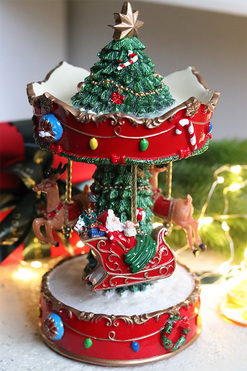 Christmas World, bożonarodzeniowa pozytywka karuzela, wym.25x14cm