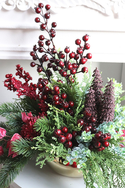 Bordo Xmas, świąteczny stroik zimowy, wym.40x48x35cm