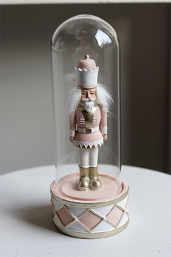 Nutcracker, figurka dziadek do orzechów w szkle, różowy, wys.26cm 