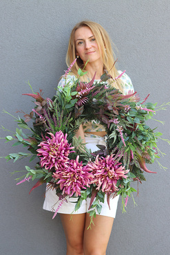 Chryzantemo, wieniec & bukiet, komplet nagrobny, wym.60/48cm