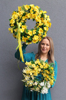 Żółte Bratki, żółty wianek na drzwi