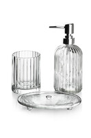 Sharlotte Classic Silver, szklany zestaw łazienkowy