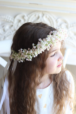 Kaszka Pastella, komunijny kwiatowy wianek na głowę, rozmiar uniwersalny