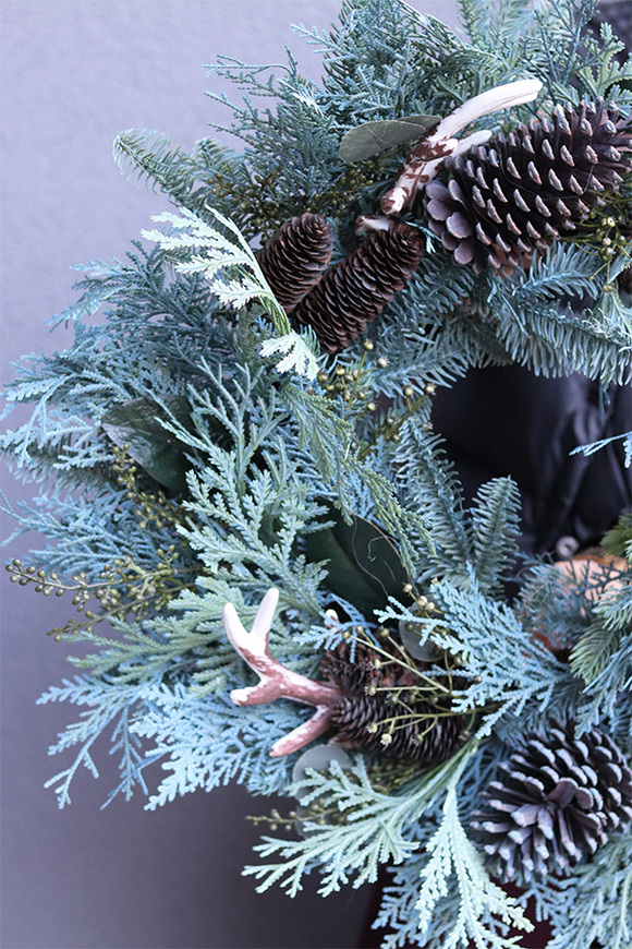 Poroże Blue, wianek ozdobny stroik dekoracyjny