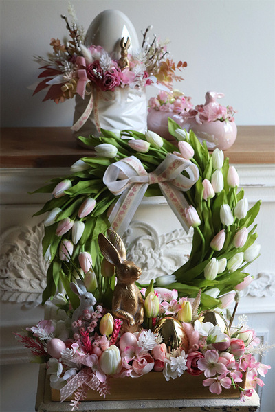 wianek z tulipanów, Witaj Wiosno Baby Pink