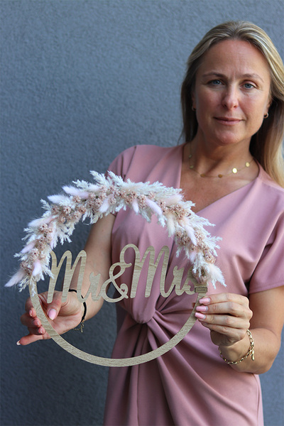 Boho Love 1, krąg ślubny wianek Mr&Mrs