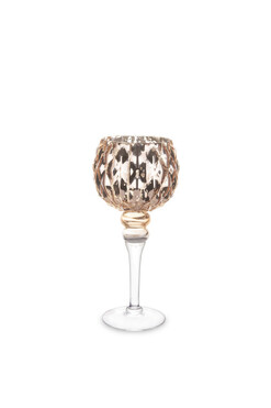 Wine Glass Gold A, elegancki świecznik kielich, wys.30cm 