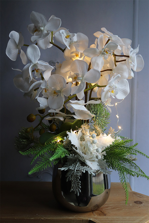 Biała Zima, elegancki storczyk zimowy LED