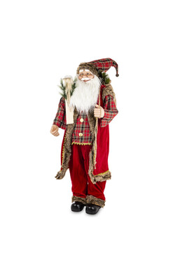 Claus, bożonarodzeniowa figurka miękki stojący Mikołaj, wys.125cm
