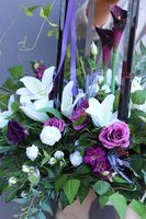 Angelo Garden Fiolet 2, dekoracja nagrobna z grafitowym lampionem