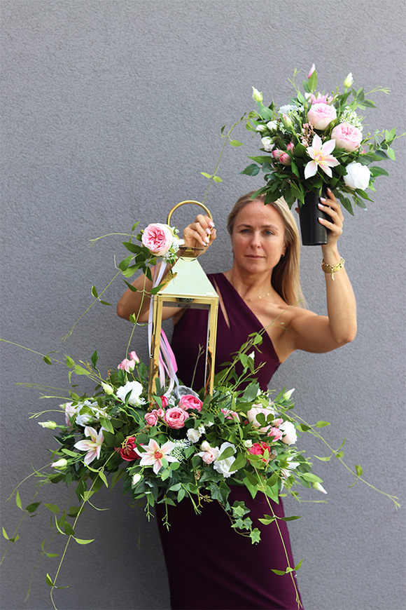 Angelo Pink Subtelina, bukiet nagrobny we wkładzie