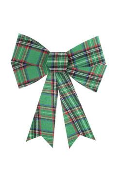 Tartan C, dekoracyjna kokarda zawieszka, kpl.12szt, wym.36x30cm