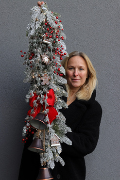 OD RĘKI Kraina Mrozu, girlanda świąteczna z dzwonkami LED, dł.100cm